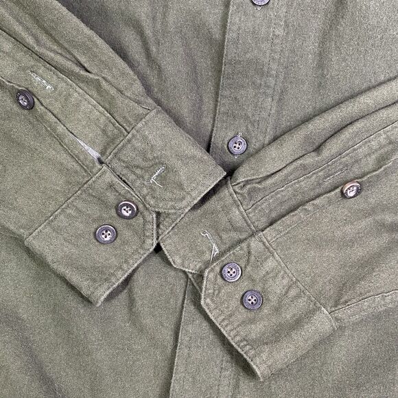 Woolrich Mens Sz 2XL Green Long Sleeve Button Down Graphic Deer Print Shirt - Picture 12 of 12